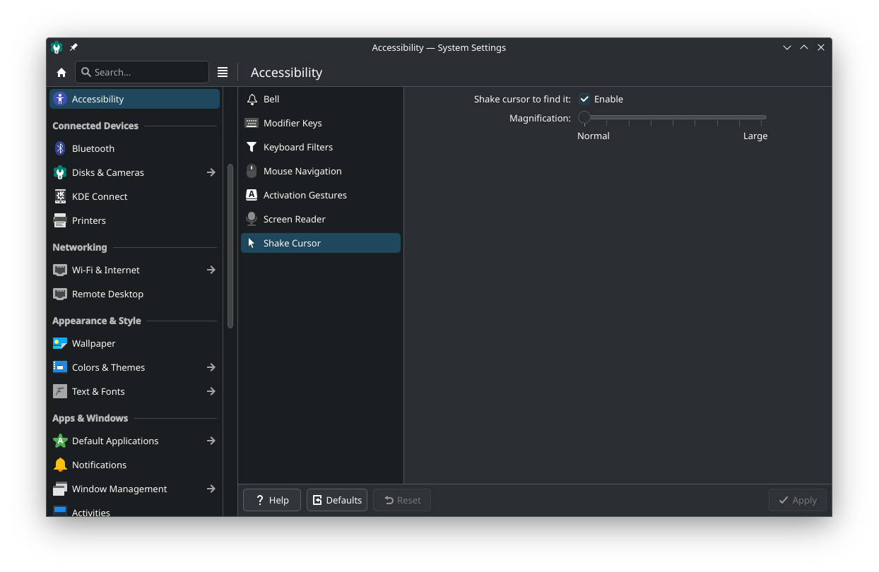 Shake Cursor Menu